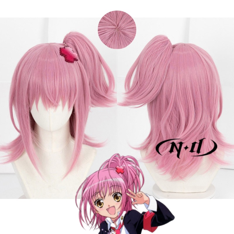 ND Anime Shugo Chara perruques Hinamori Amu Cosplay cheveux synthétiques résistants à la chaleur rose queue de cheval perruque avec pince à cheveux bouche de tigre