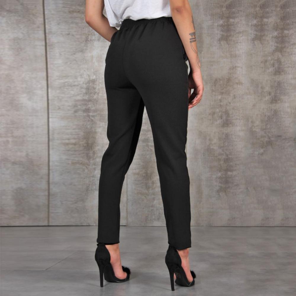 Pantalon femme décontracté couleur unie ceinturé élastique taille haute pantalon Long pantalon femme pantalon droit femme