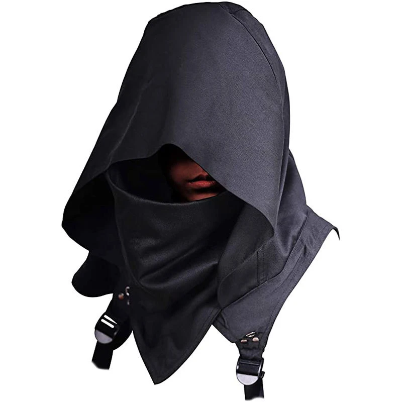 Cape à capuche pour adultes, Costumes Cyberpunk, accessoire païen, Cosplay, chapeau d'assassin médiéval, tenue de guerrier et usage quotidien