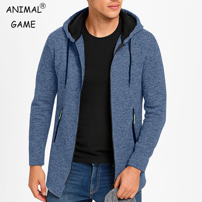 Sweat-shirt à capuche pour hommes, décontracté, avec poches zippées, fermeture éclair complète, manches longues, veste de sport, vêtements d'extérieur surdimensionnés