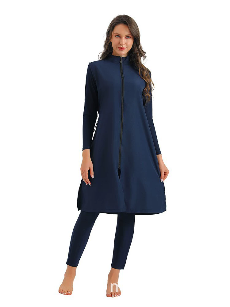 Musulman modeste Burkini femmes à manches longues maillot de bain imprimé couverture complète maillot de bain islamique maillot de bain maillots de bain ensemble de Costumes de natation