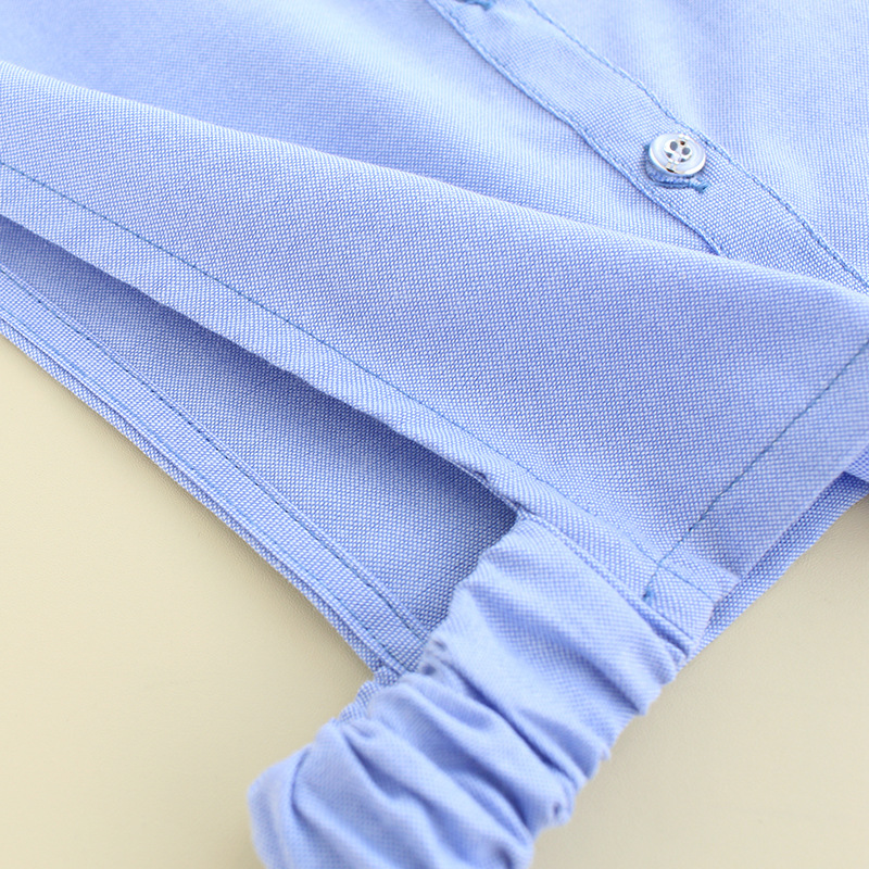Chemise bleue XXL, demi-chemise amovible, col détachable pour femmes et hommes, costumes formels, pull de couleur unie, faux cols