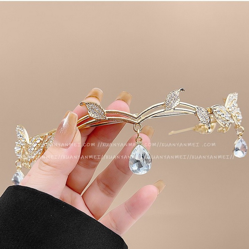 Bandeaux en cristal de luxe pour femmes feuilles de mariage bandeau fille strass bandeaux princesse fête bandeau de cheveux mariée chapeaux