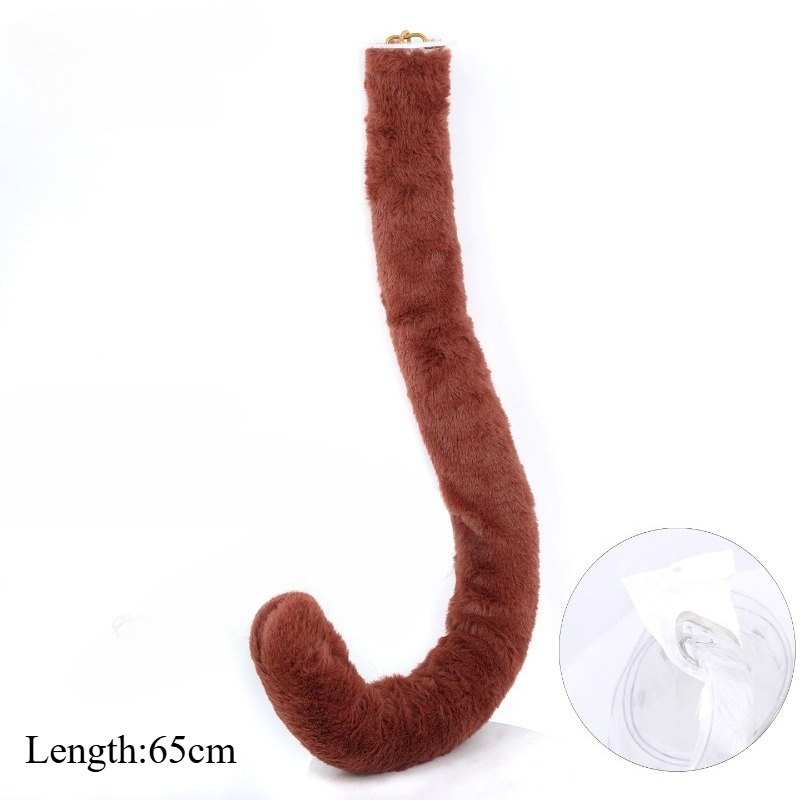 Perruque brune de cosplay Anime Aruko Sakai Aruneko avec oreilles de chat, queue en fourrure, cheveux synthétiques longs et accessoires, ensemble pour femmes.