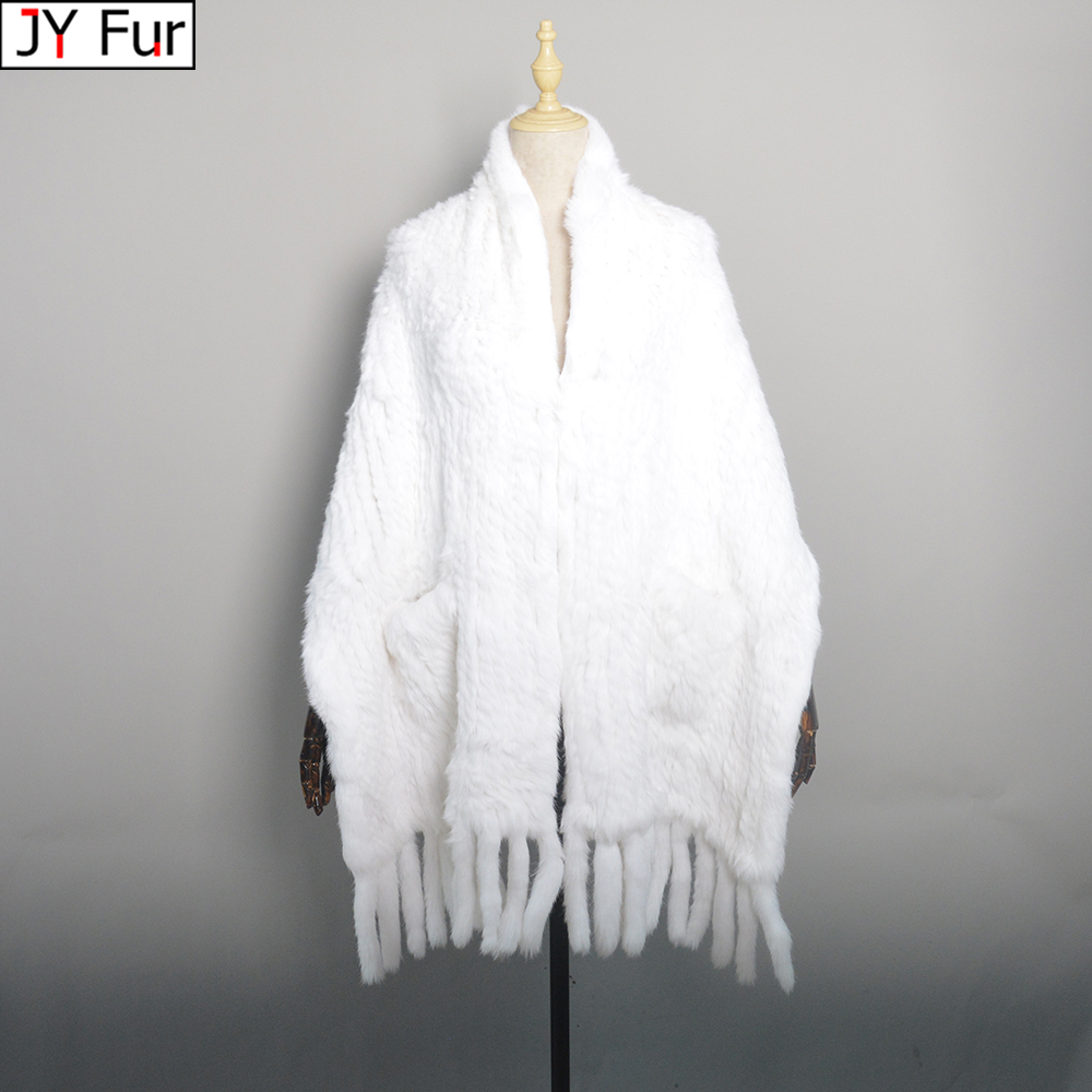 Nouveautés luxe femmes réel lapin fourrure écharpe dame mode tricoté véritable lapin fourrure foulards hiver chaud naturel fourrure silencieux