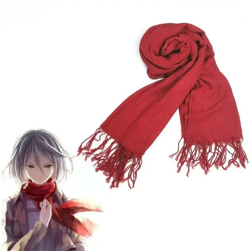 Mikasa Ackerman Cosplay écharpe japonais Anime Shingeki no Kyojin rouge quotidien décontracté tout-match foulards
