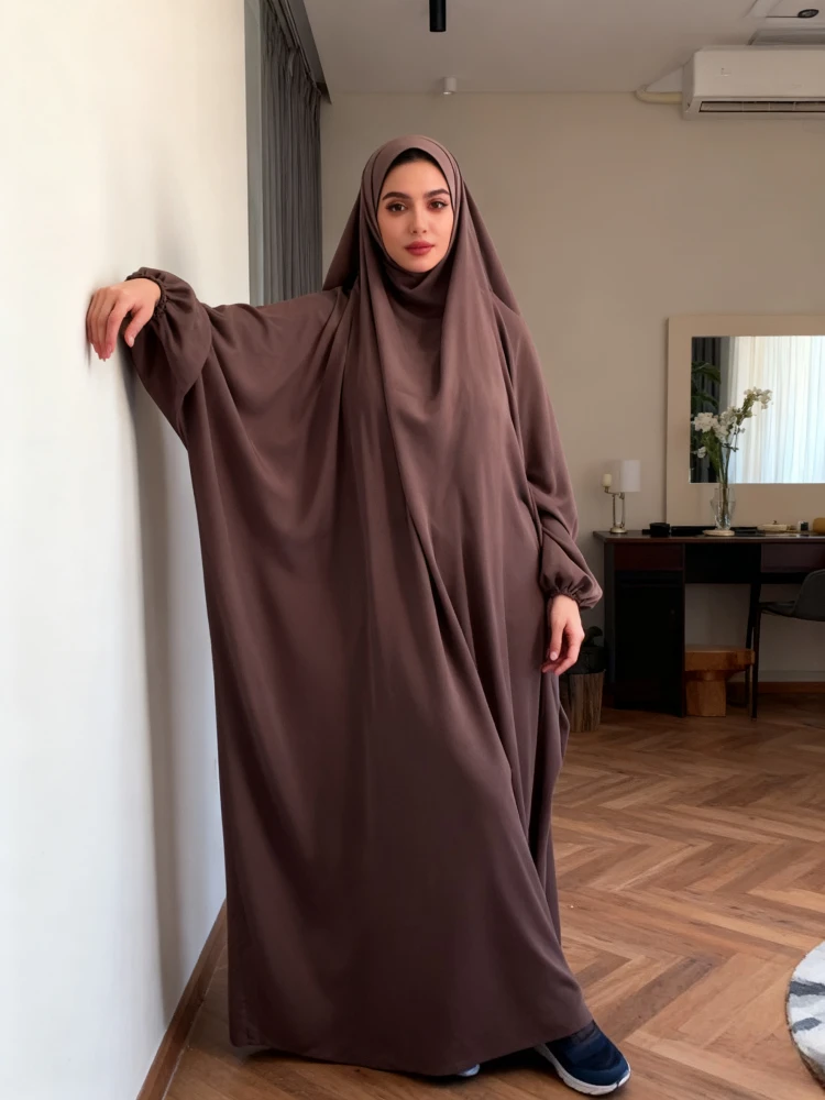 Robe de prière musulmane Wp, em femmes robe Hijab Abaya à capuche longue Khimar Jilbab Burka Eid Abayas robe Eid Niqab Ramadan