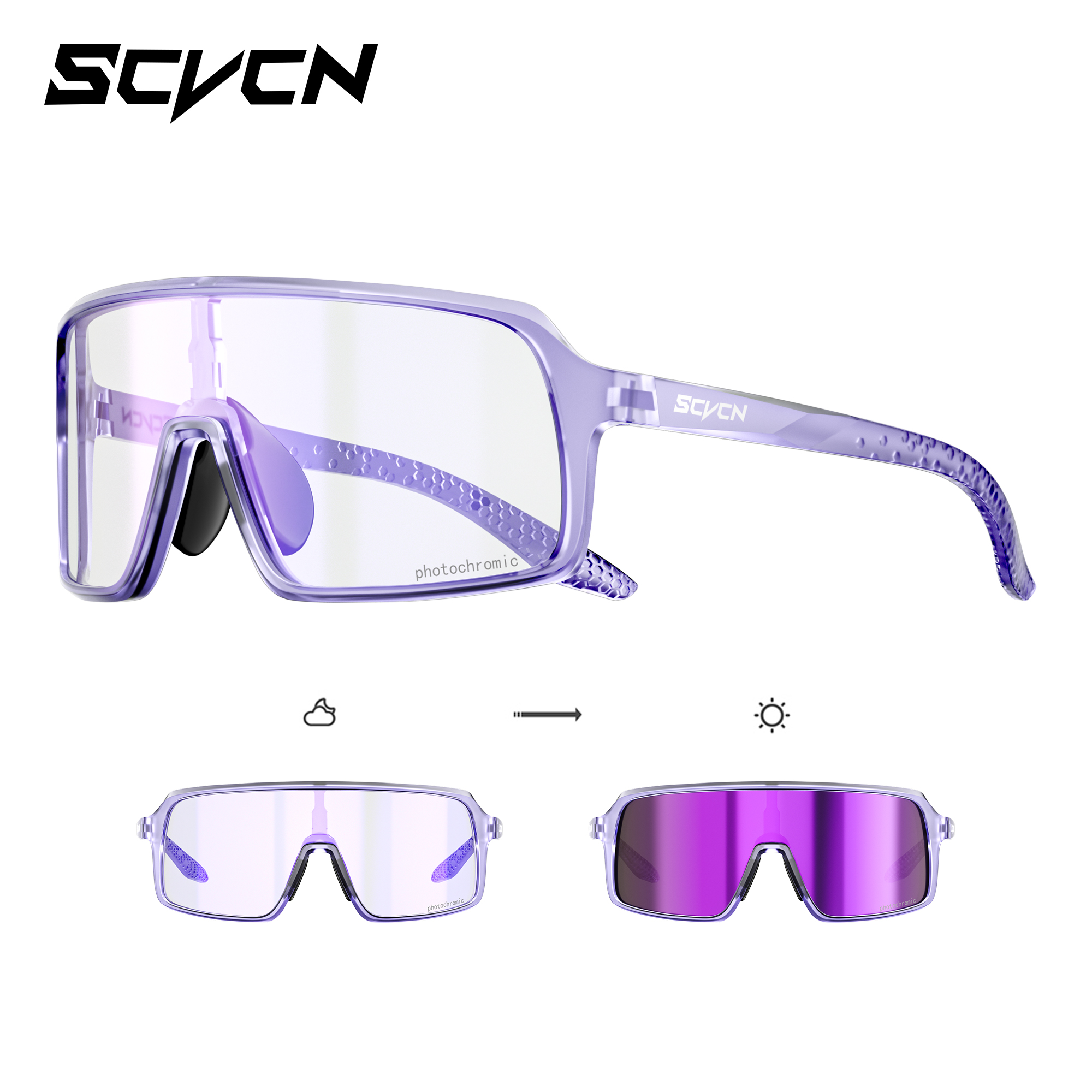 SCVCN lunettes de soleil photochromiques pour hommes lunettes de cyclisme vélo mode vélo randonnée Camping UV400 lunettes de sport femmes Baseball