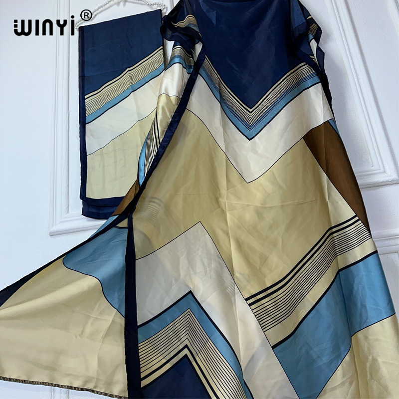 WINYI Robe traditionnelle africaine musulmane pour femme, Abaya Dubaï, Kaftan de luxe, Robe de soirée élégante, Robe longue maxi, Tenue de plage