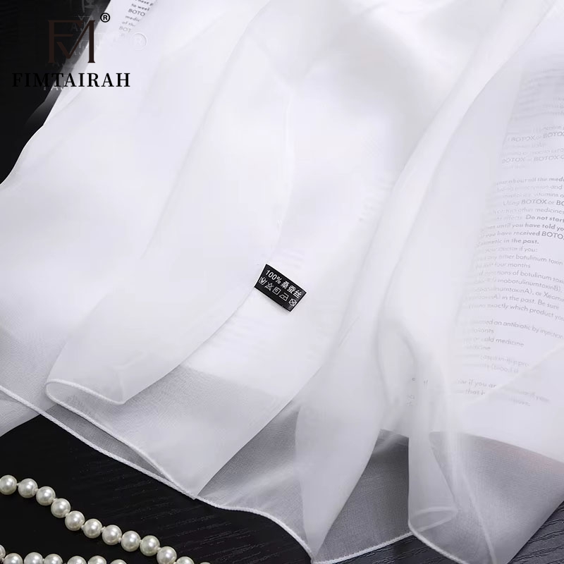 Écharpe en soie pure et véritable pour femme, foulard pour femme, blanc, solide, document, marque de luxe, automne, hiver, printemps, été, 600, 100%