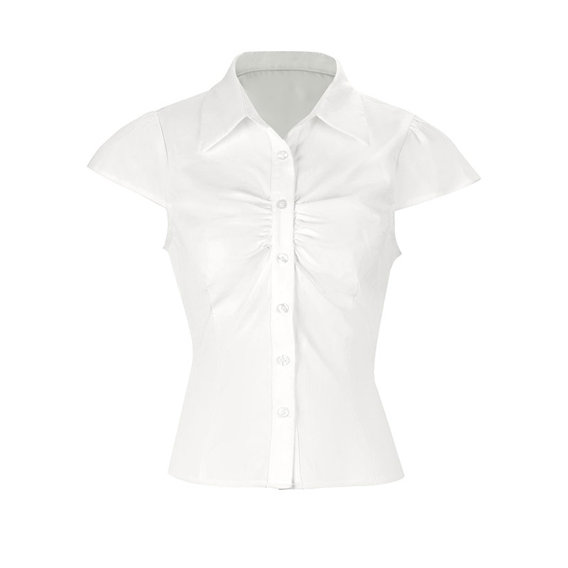 Femmes Blouses T-shirt été nouveau Streetwear mode bouton col rabattu décontracté mince t-shirts haut élégant dame vêtements polyvalents