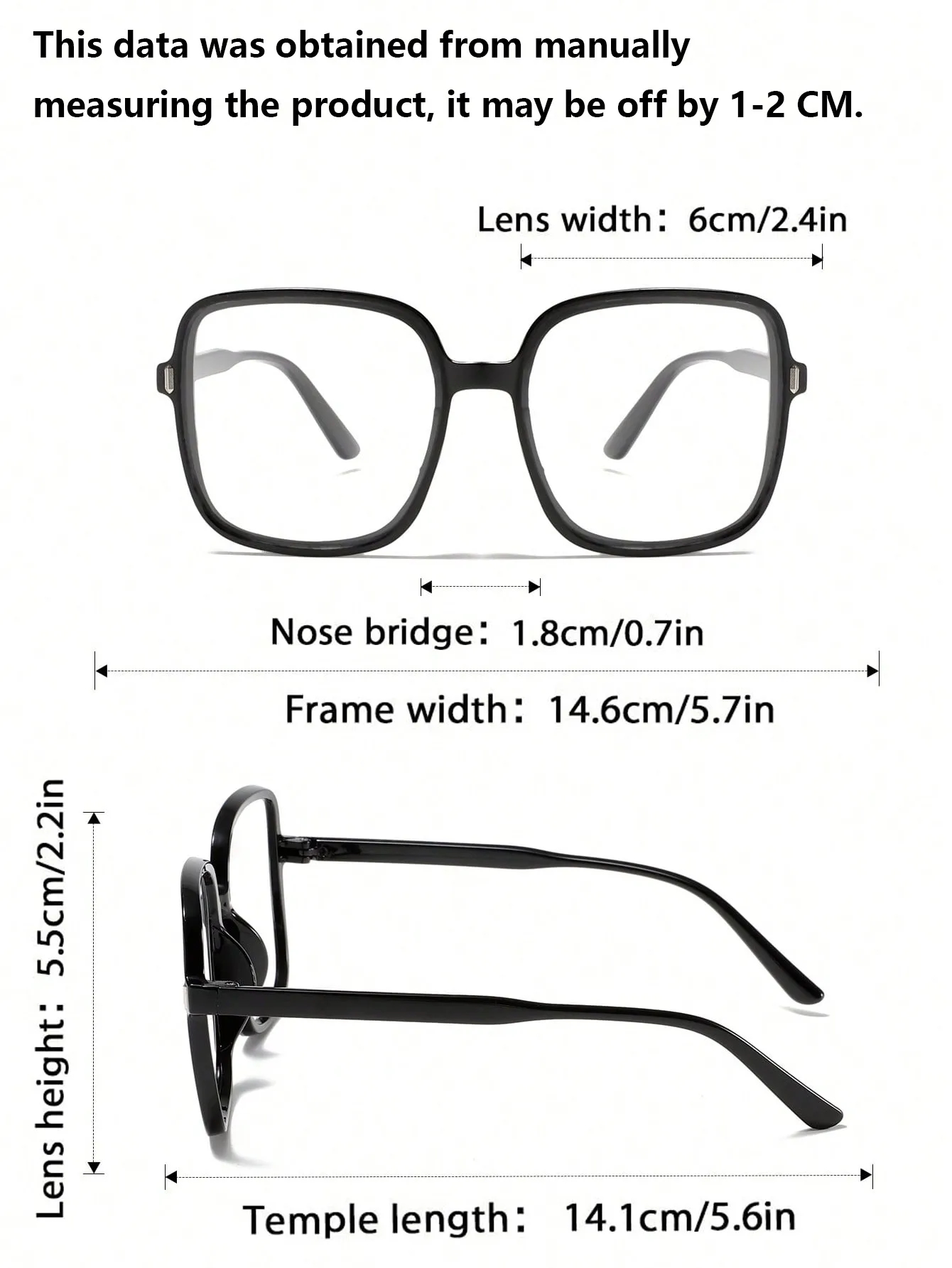 Lunettes carrées surdimensionnées sans Prescription, à la mode, avec cadre exquis, adaptées à un usage quotidien, 1 pièce/3 pièces