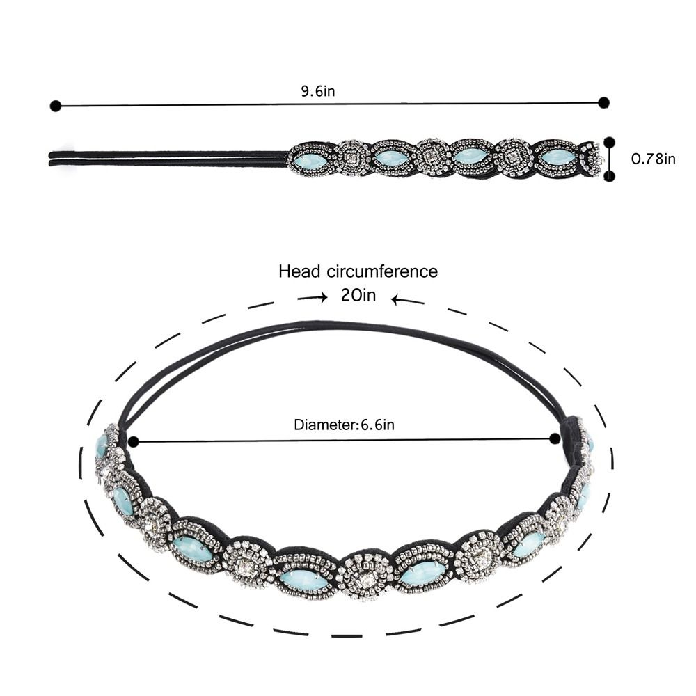 Serre-tête de style ethnique, accessoires bohèmes, bandeau perlé en strass, élastique pour cheveux, style coréen