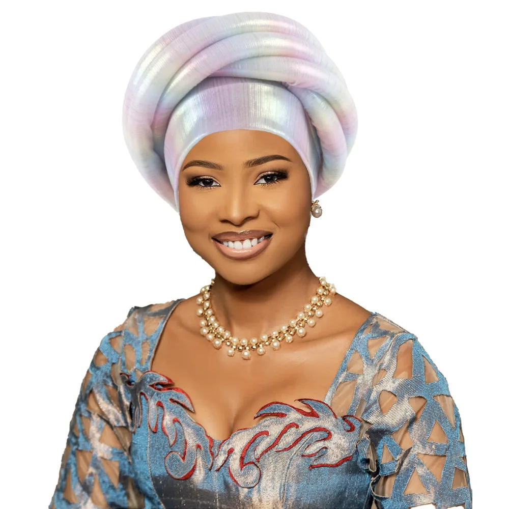 Nigeria Autogele couvre-chef musulman chapeau fête chapeaux Turbante torsadé tresse Turban casquette pour femmes africain tête enveloppement Bonnet couvre-chef