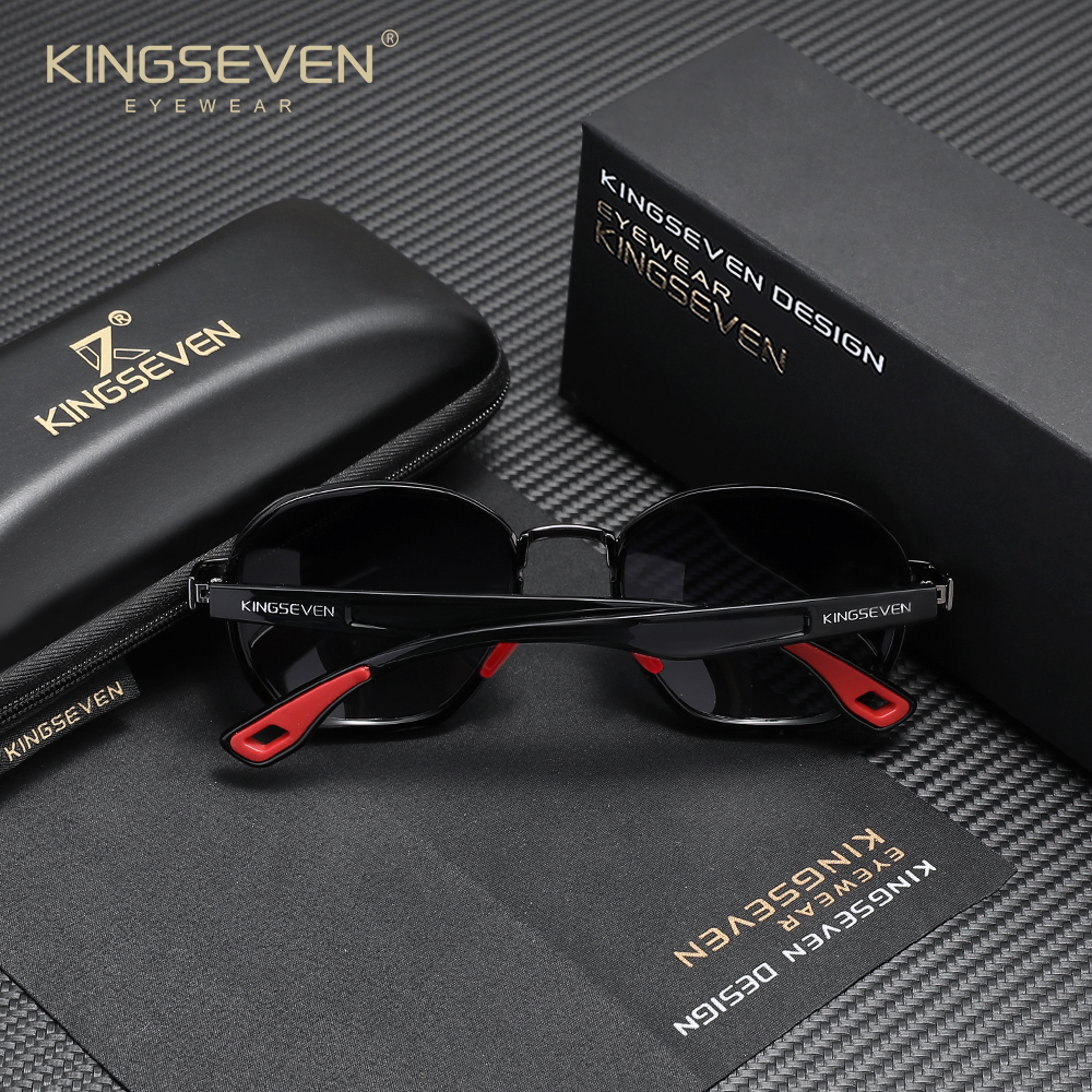 Lunettes de soleil rondes de marque KINGSEVEN pour hommes et femmes, polarisées, lunettes de luxe, lunettes de voyage, lunettes de soleil UV400