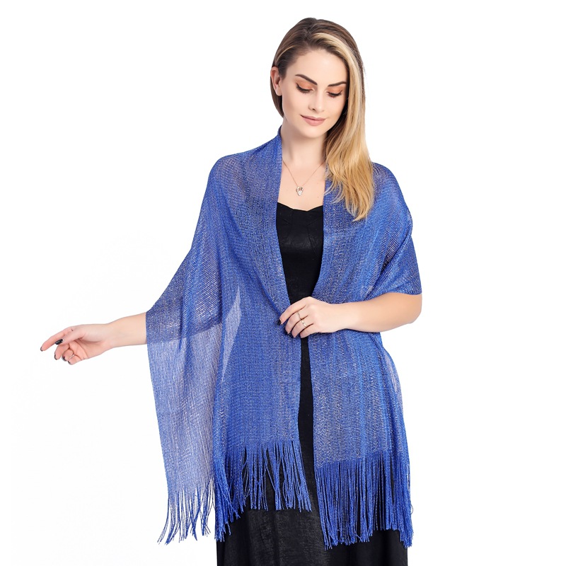 Châles élégants pour robes de soirée femme doré argenté fil glands mariée demoiselle d'honneur fête de mariage accessoires écharpe