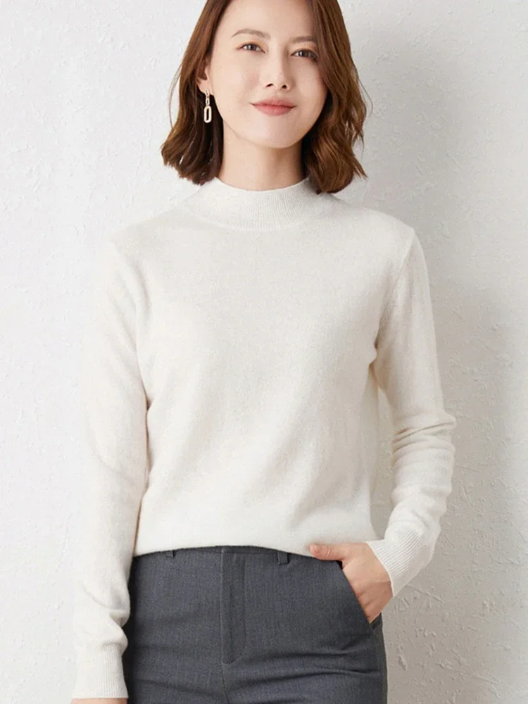 Pull en tricot à manches longues pour femme, chemise inférieure, Slim, col roulé, chemisier doux, nouvelle collection automne hiver 2026