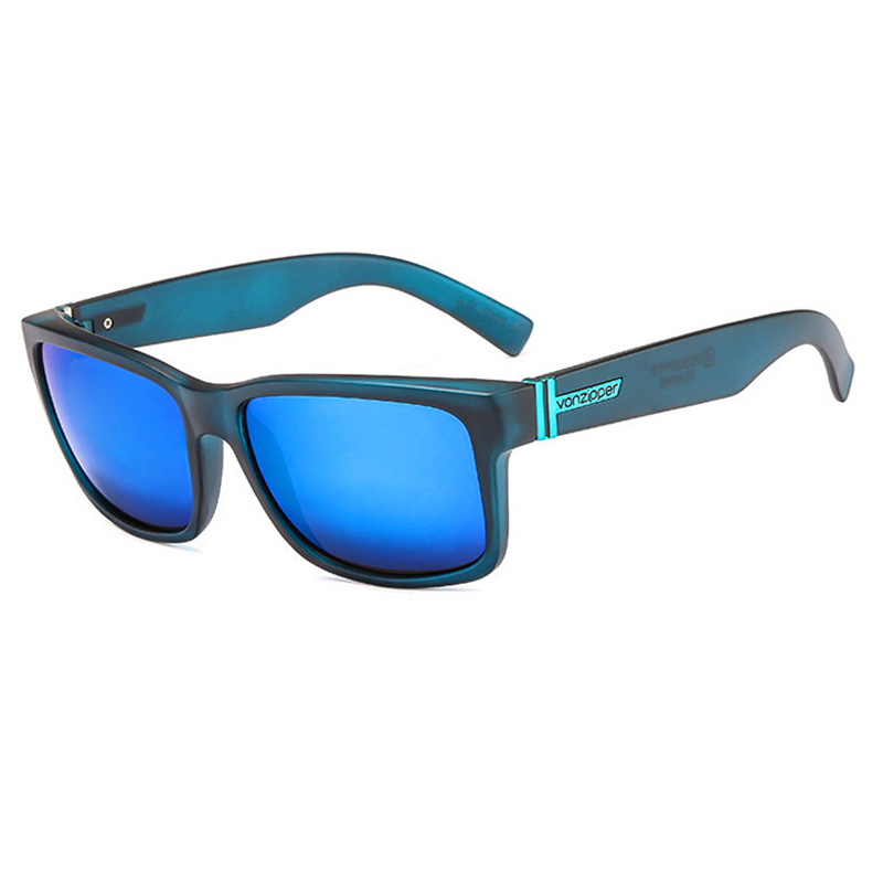 Lunettes de soleil carrées de marque pour homme, style rétro, sport, de luxe, effet miroir, protection UV400
