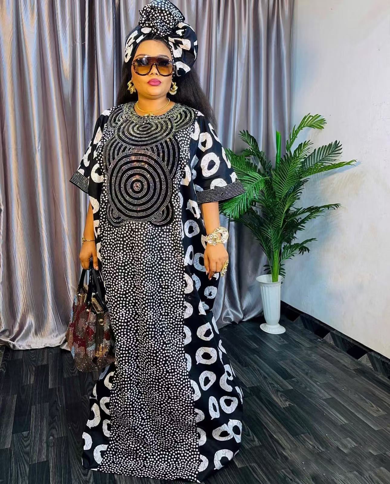 Nouvelles arrivées : Robe longue d'été ample pour femme, imprimée, à manches courtes, style Abaya africain