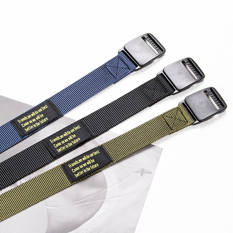 Toile ceinture étroite unisexe tendance Hip Hop Punk Y2k jean manteau ceinture mode décontracté Sports de plein air tactique Nylon jeunesse ceinture