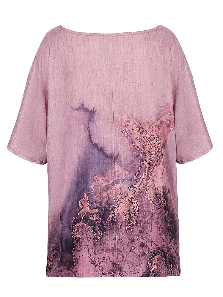 Grande taille t-shirt hauts été femmes à manches courtes col rond imprimé fleuri hauts amples t-shirt décontracté t-shirt à capuche