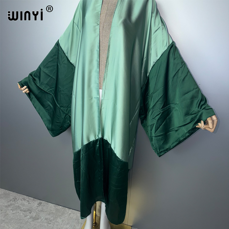WINYI Kimono africain pour femme, tenue de plage, paréo de maillot de bain, cardigan bohème, robe kaftan ouverte sur le devant pour les vacances, cache-maillot tendance