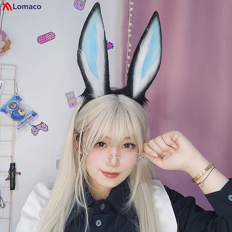 Bandeau oreilles de lapin en peluche, queue de lapin, Cosplay, coiffure de fête pour femmes, spectacle de bande dessinée, accessoires de Costume