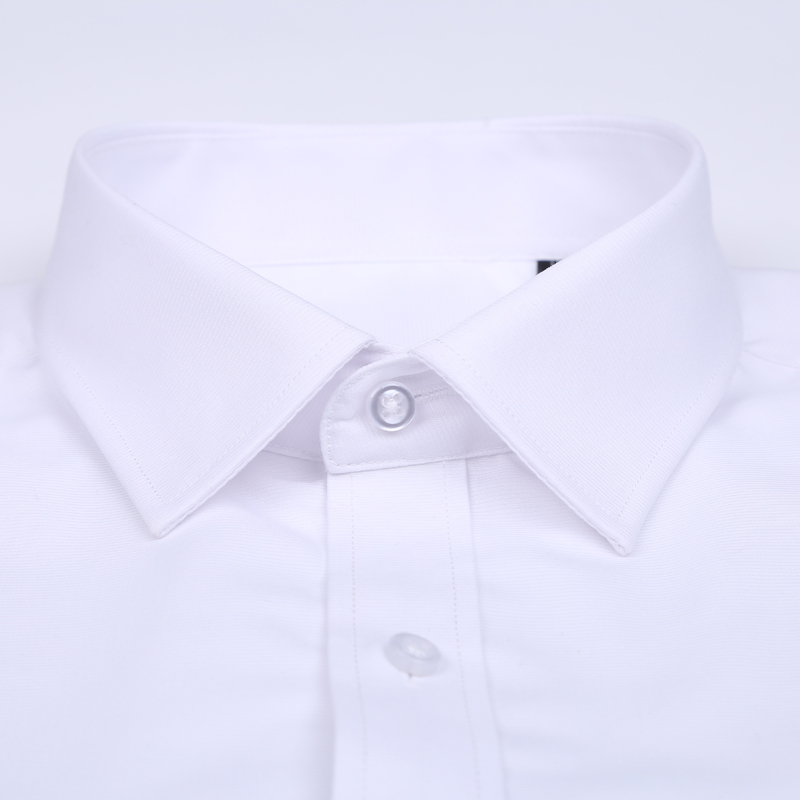 Haute qualité repassage gratuit hommes robe chemise à manches longues 100% pur coton nouveau solide mâle coupe régulière chemise d'affaires blanc bleu