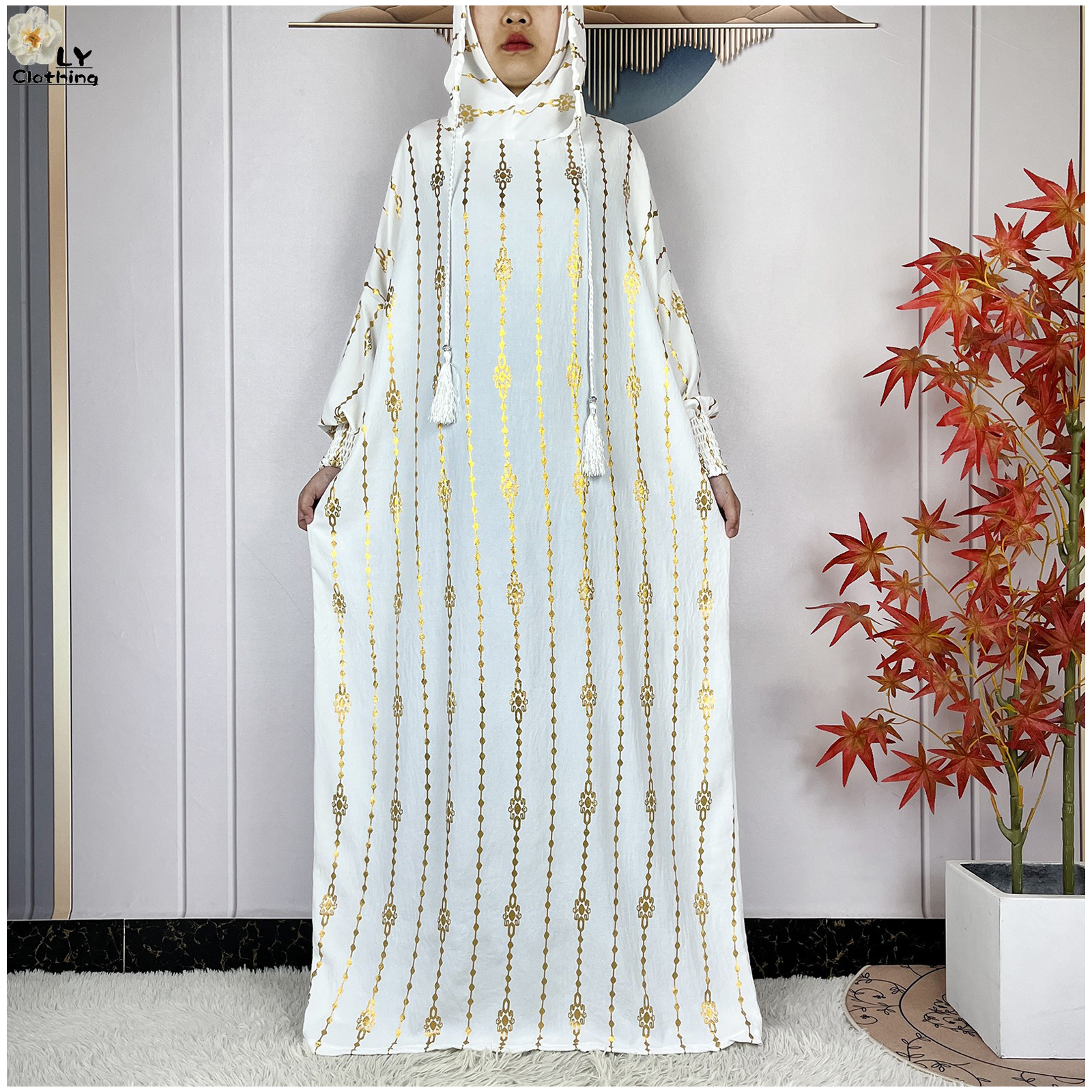 Nouveau manches longues deux chapeaux Abaya lâche musulman Ramadan pour les femmes vêtements de prière dubaï turquie Islam robe caftan africain femmes robe