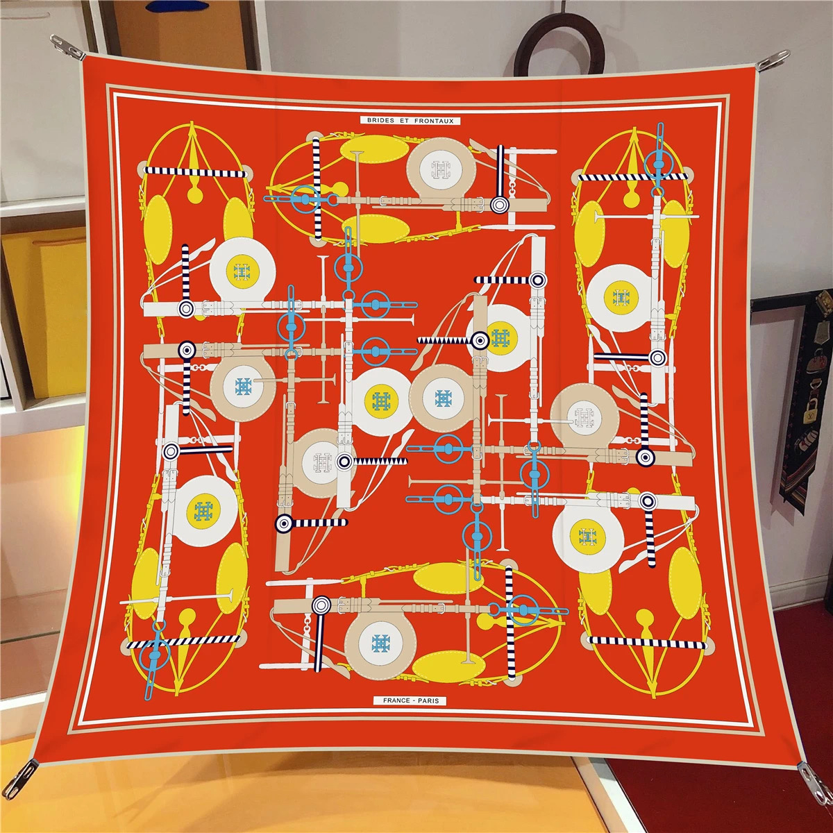 Écharpe en sergé de luxe pour femmes, foulard, châle, hijab, enveloppes pour cheveux féminins, foulard de la présidence, bandanda, crème solaire, nouveau design, 2024