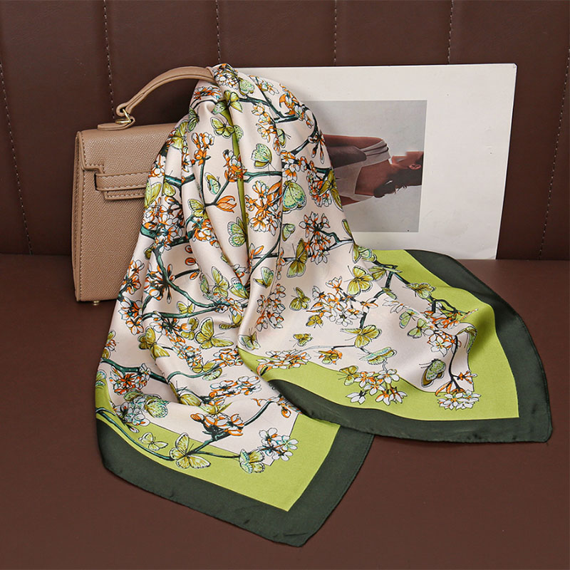 Foulard imprimé tendance pour femme, écharpe en soie, bandeau, bandana, foulards carrés de 70 cm pour femme, hijab, 6 couleurs