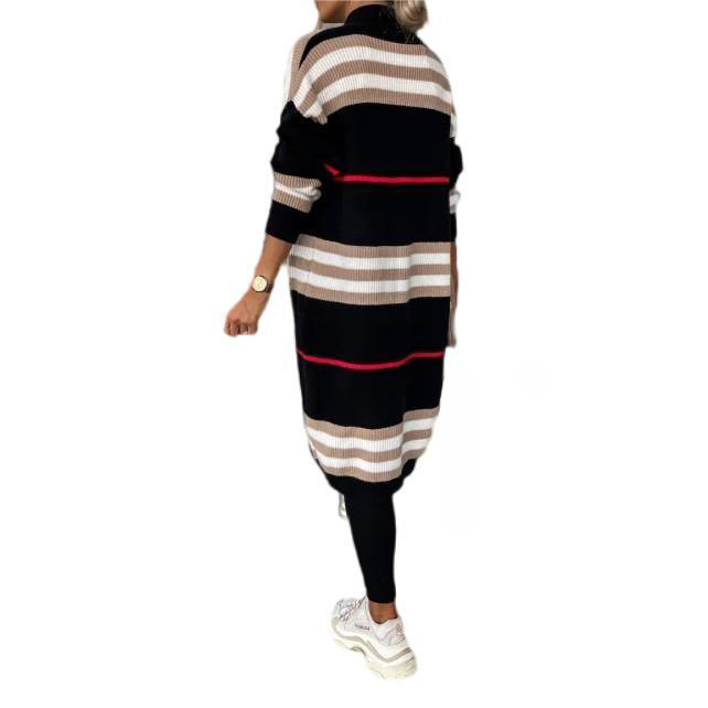 Cardigan Long imprimé pour femmes, vêtements d'automne et d'hiver, tricot, vêtements d'extérieur amples, pull doux, manteau, Streetwear, à la mode, nouvelle collection 2025