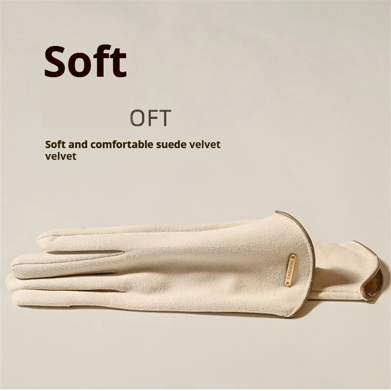 Gants pour femmes, automne hiver, garde au chaud, écran tactile, fins, solides, simples, cyclisme, tissu en daim, élégant, coupe-vent