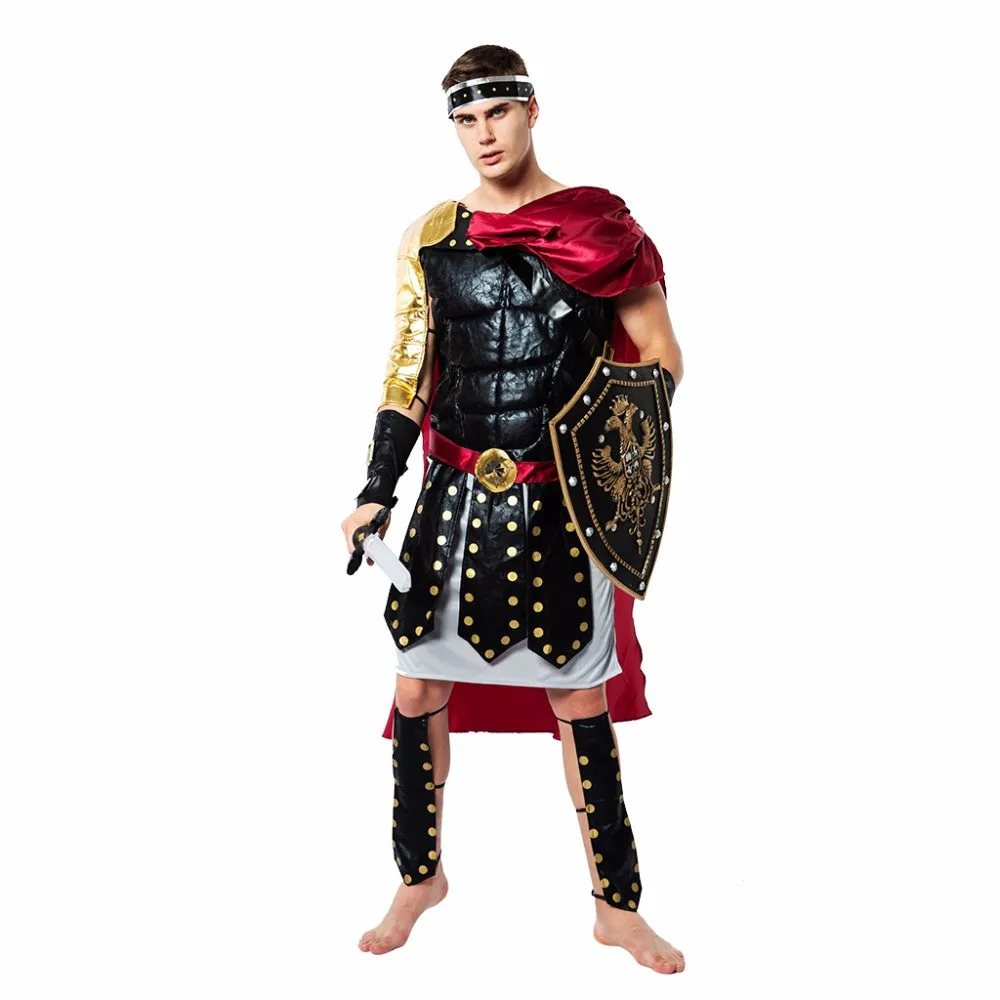 Costume de guerrier romain médiéval pour hommes, Costumes d'halloween, soldat spartiate, gladiateur, tenue de Cosplay, déguisement de fête de carnaval
