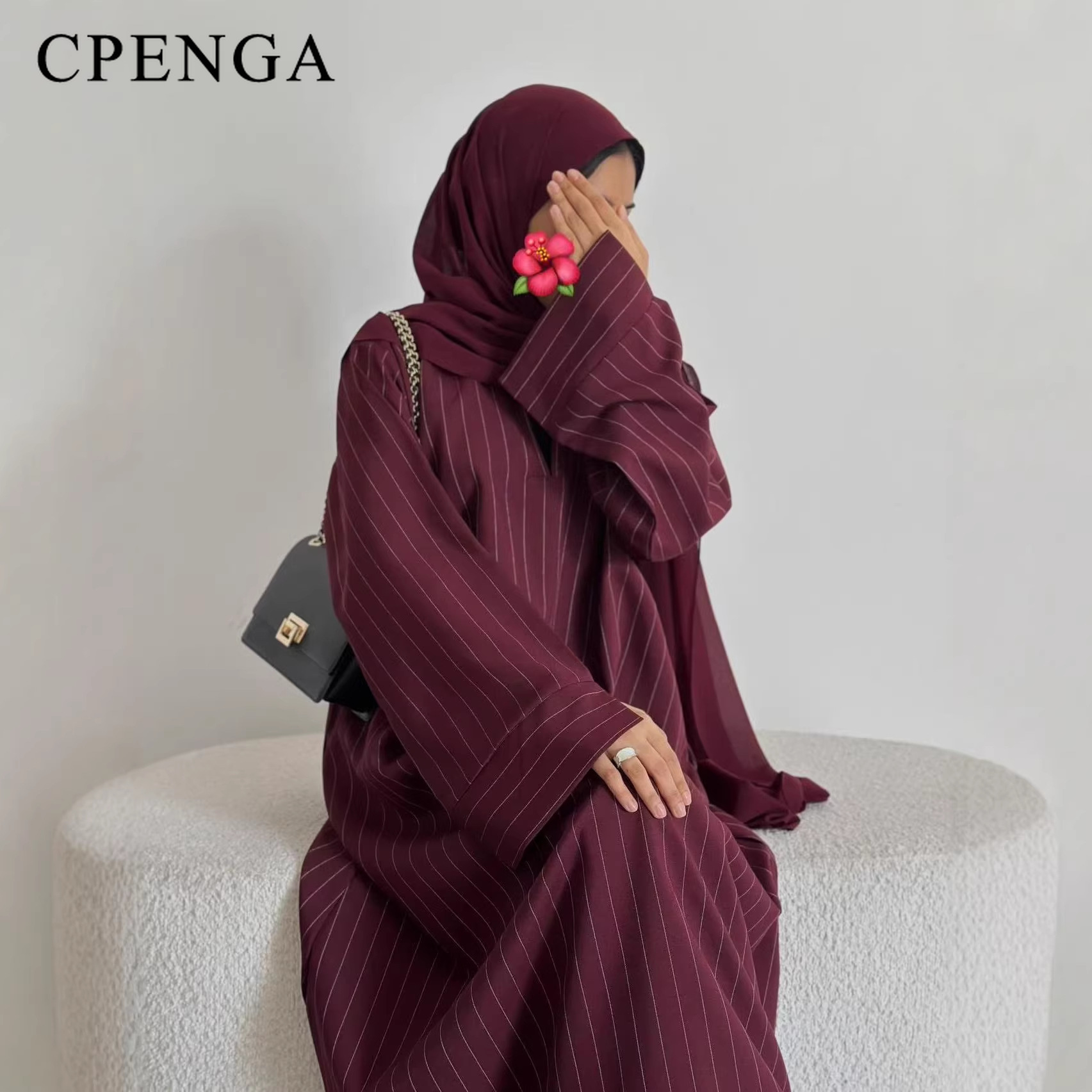 Robe Abaya rayée à col en V pour femmes, robe musulmane élégante et modeste, Kaftan Dubaï, robe longue arabe, tenue de fête Ramadan Eid Mubarak