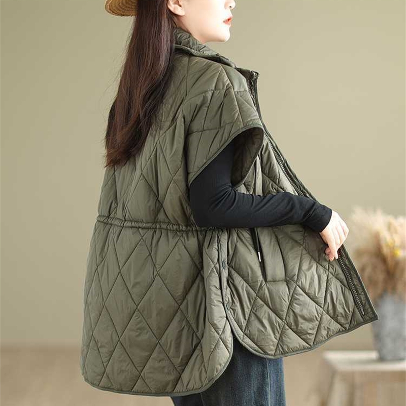 Gilet en duvet de coton pour femme, veste polyvalente pour femme, veste de tempérament, veste confortable, mode simplicité, émail, automne, hiver, 2025
