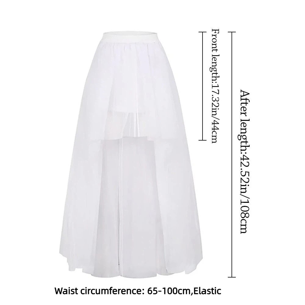 Jupe longue en tulle à 4 couches, style tutu noir asymétrique, chic, avec crinoline, accessoires de mariage, Rockabilly