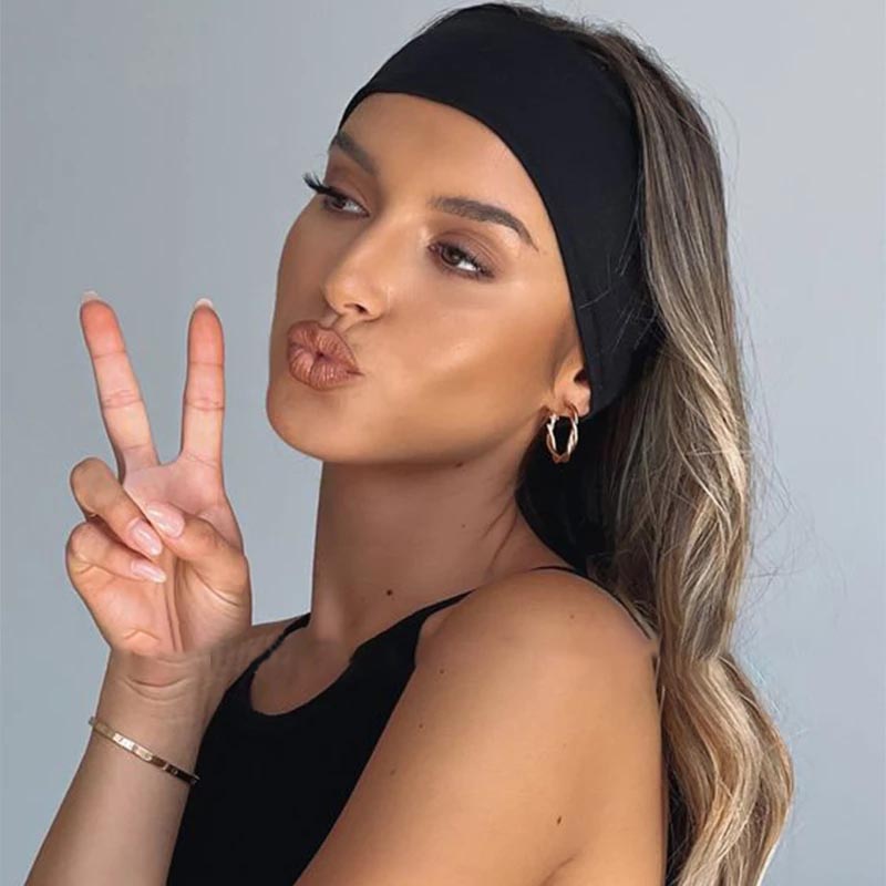 6 pièces femmes bandeau solide torsion coton large Turban noué bandeau filles bandeau mode cheveux accessoires en gros