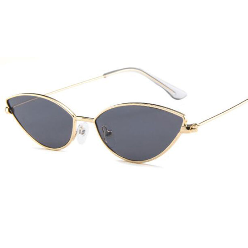 Lunettes de soleil triangulaires en métal argenté effet miroir pour femme, style vintage, petites lunettes œil-de-chat féminines, lunettes hippie