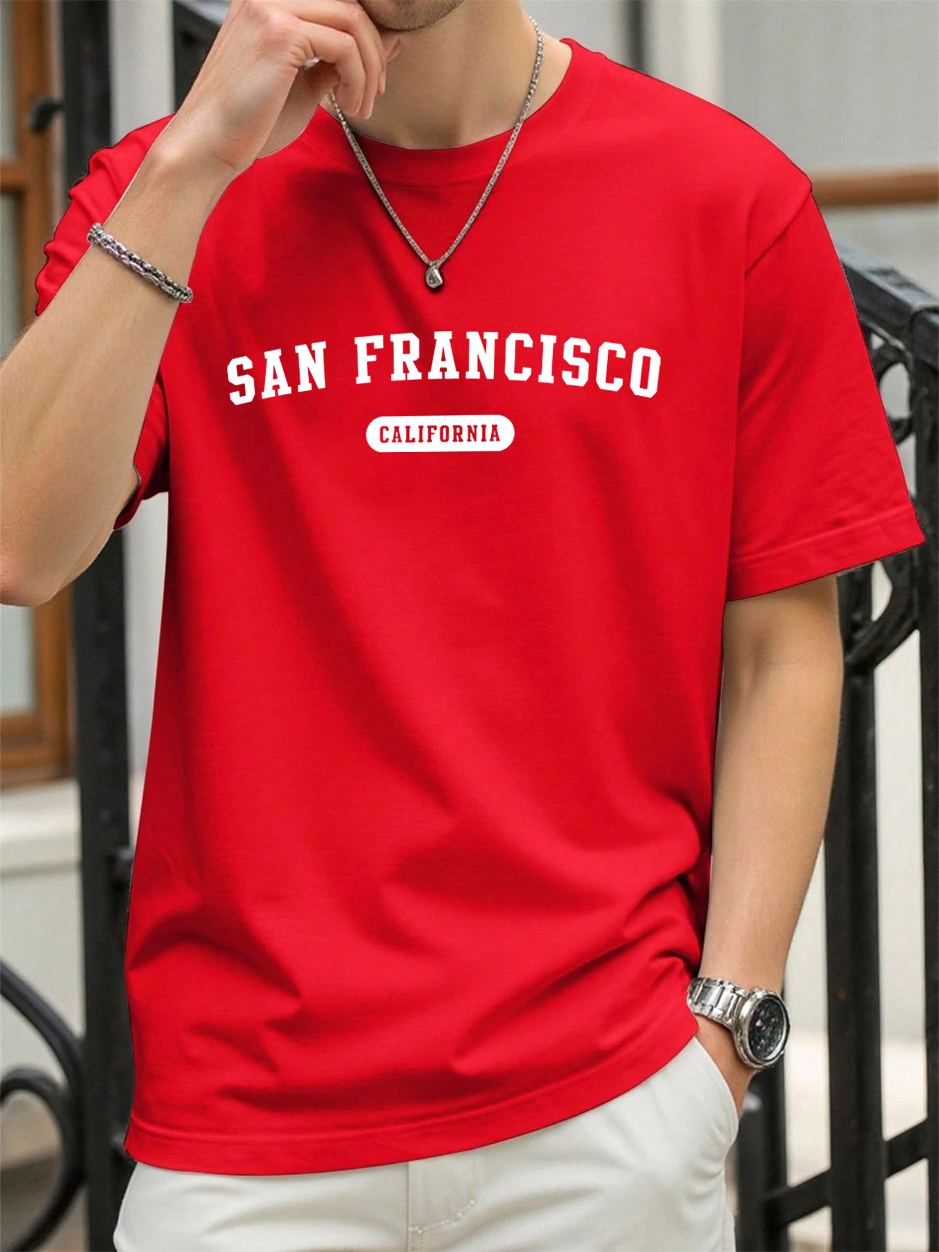 Californie San Francisco imprimé mode T-Shirt homme été classique vêtements rue bases col rond T-Shirt coton dessus respirants