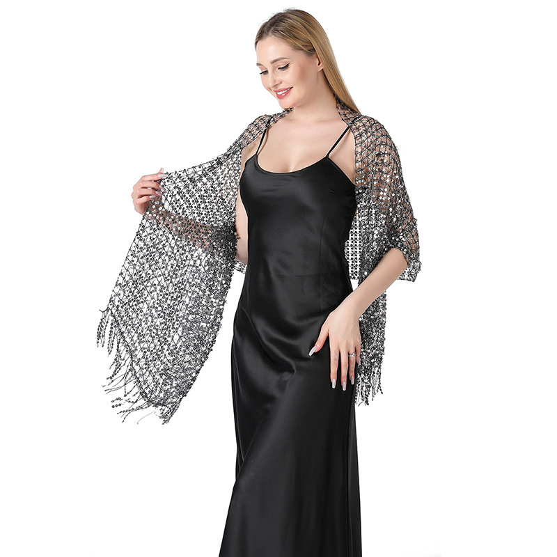 Robes de soirée brodées pour femmes, châles élégants, maille creuse, mariée, demoiselle d'honneur, mariage, os Wraps, décoration de fête pour dames