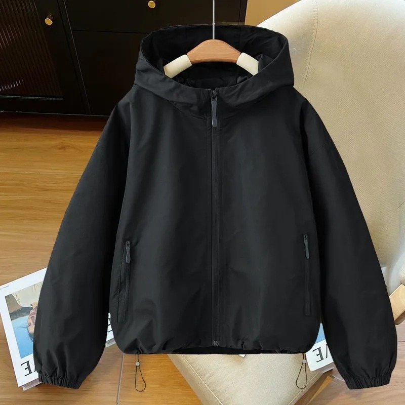 Veste Courte Femme Printemps Automne 2026 – Manteau Tendance à Capuche de Haute Qualité pour Dames – Vêtement d'Extérieur Décontracté et Élégant