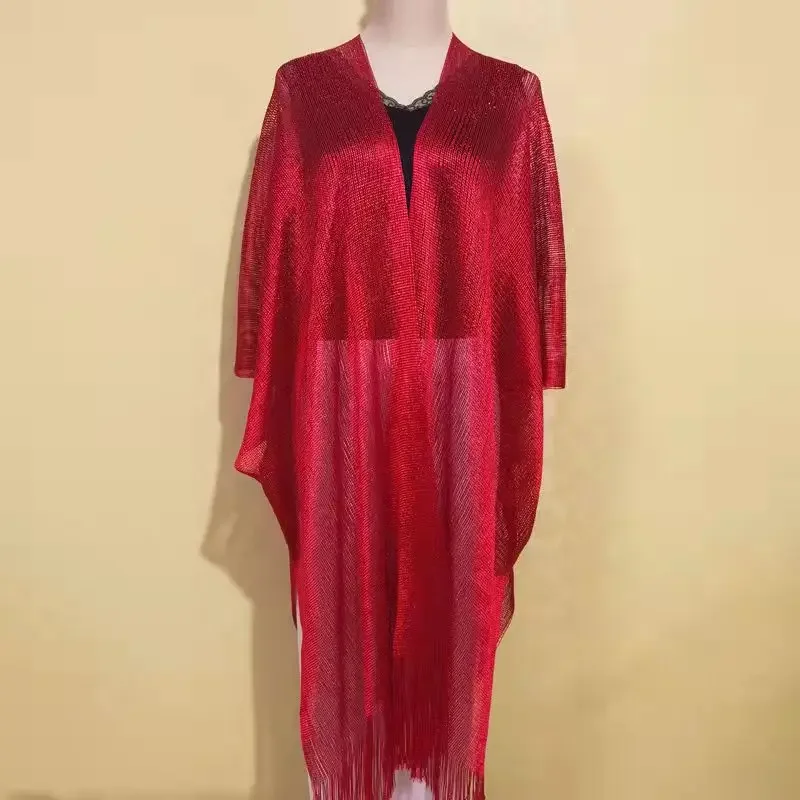 Sexy frange gland maille pure brillant tricoté tunique plage couvrir couverture robe de plage vêtements de plage maillots de bain femmes