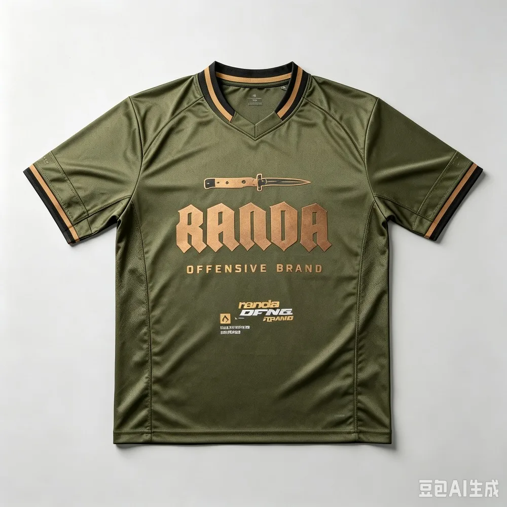Maillot de football Hip Hop RANDA OFFENSIVE, t-shirt imprimé graphique, col en V, manches courtes, streetwear, tee-shirt en maille sport, hauts décontractés unisexes