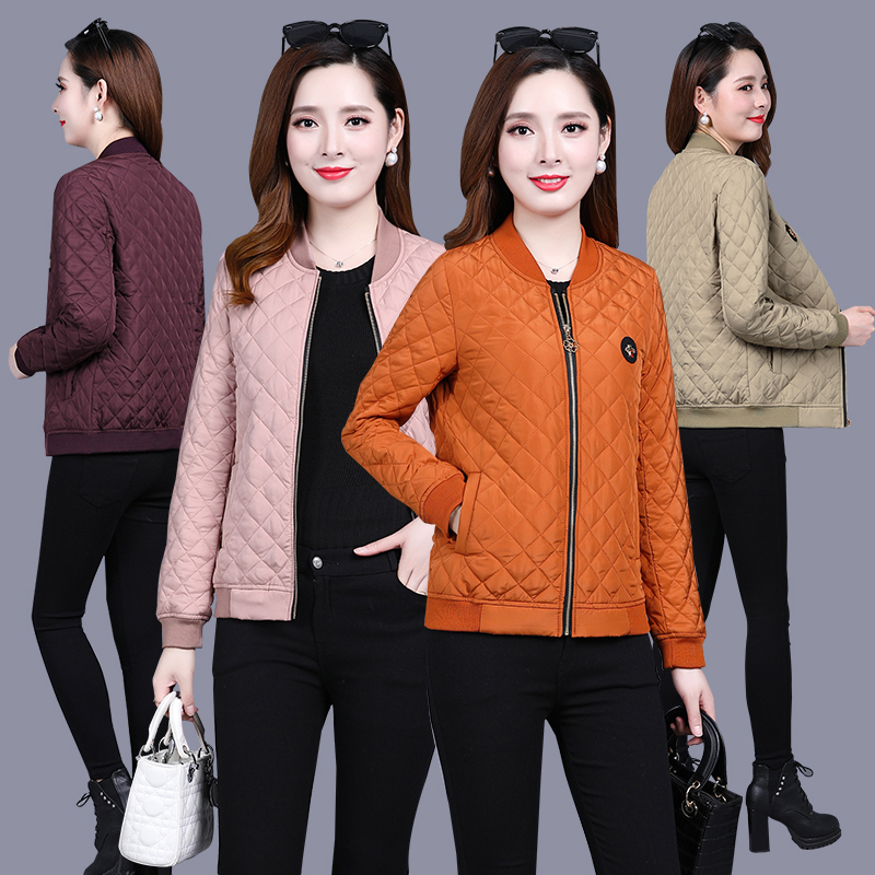 Manteau Matelassé Fin à Col en V pour Femme d'Âge Moyen, Veste Chaude Croisée, Cadeau pour la Mère, Automne