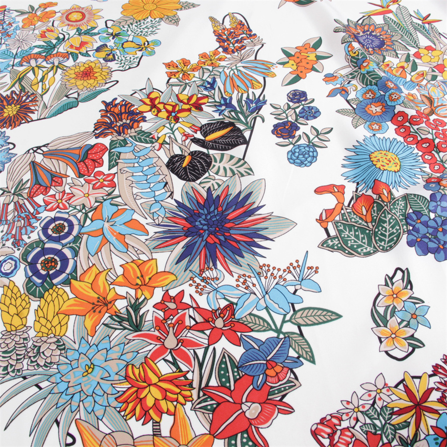 Foulard carré imprimé fleurs espagnoles pour femmes, grand châle, foulard bandana, hijab féminin, étoles de luxe, 130cm
