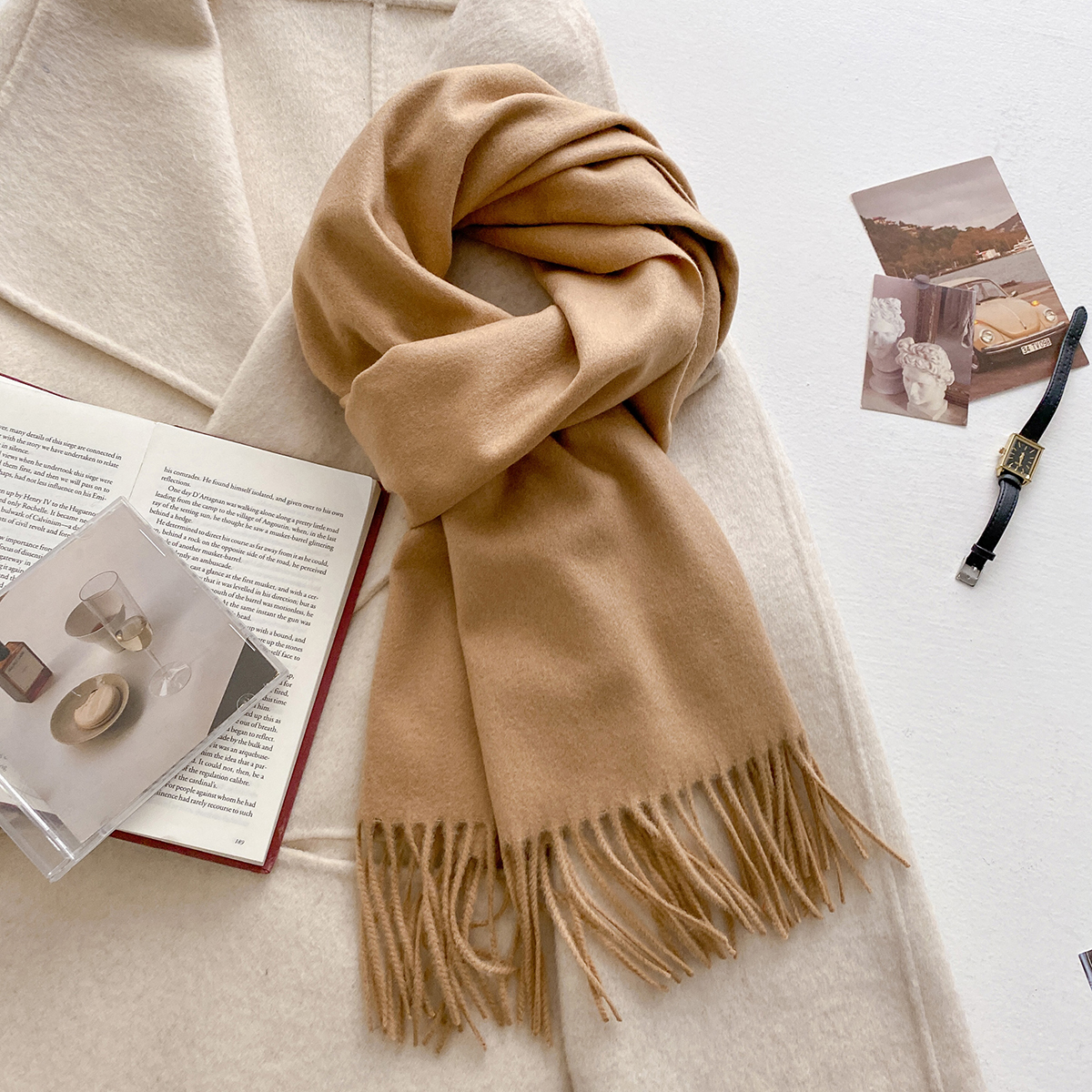 30*180 cm laine écharpe femmes de luxe couleur unie hiver chaud mode foulards gland châles Pashmina dame doux enveloppes