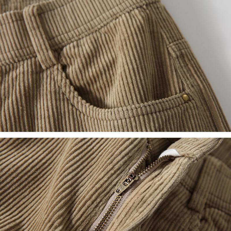 Pantalon Droit à Jambes Larges en Velours Côtelé pour Homme, Streetwear Japonais et Coréen, Mode Décontractée, Vintage, à Rayures, Cargo fjMan, Sarouel