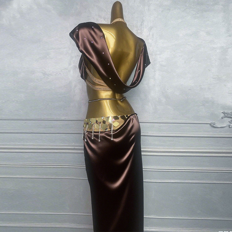 Robe de danse orientale pour femme, tenue de spectacle de danse du ventre, costume de carnaval 2026, ensemble corset et caderines arabes pour soirée