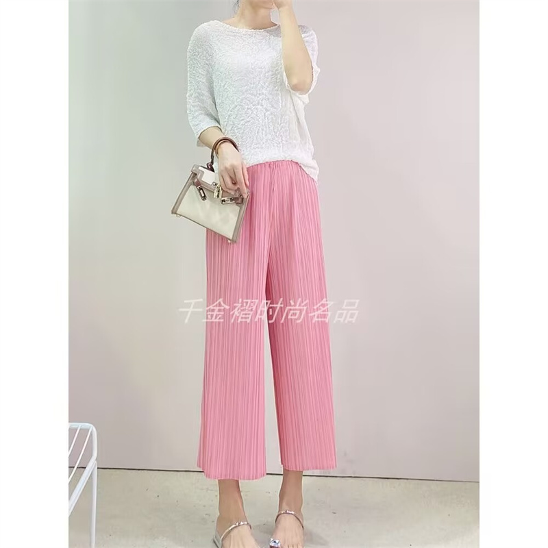 Pantalons pour femmes Miyake pantalons plissés femmes 2025 nouveau pantalon droit ample taille haute pantalon drapé pantalon à jambes larges femmes pantalons